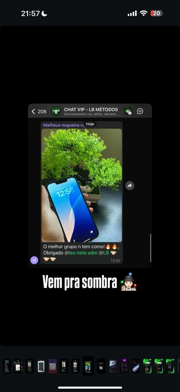 Feedback compartilhado por um membro da comunidade VIP LB GROUP.