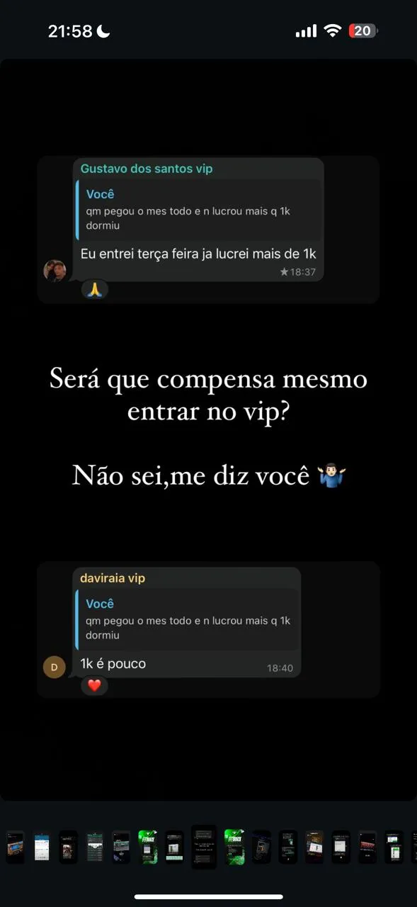 Feedback compartilhado por um membro da comunidade VIP LB GROUP.