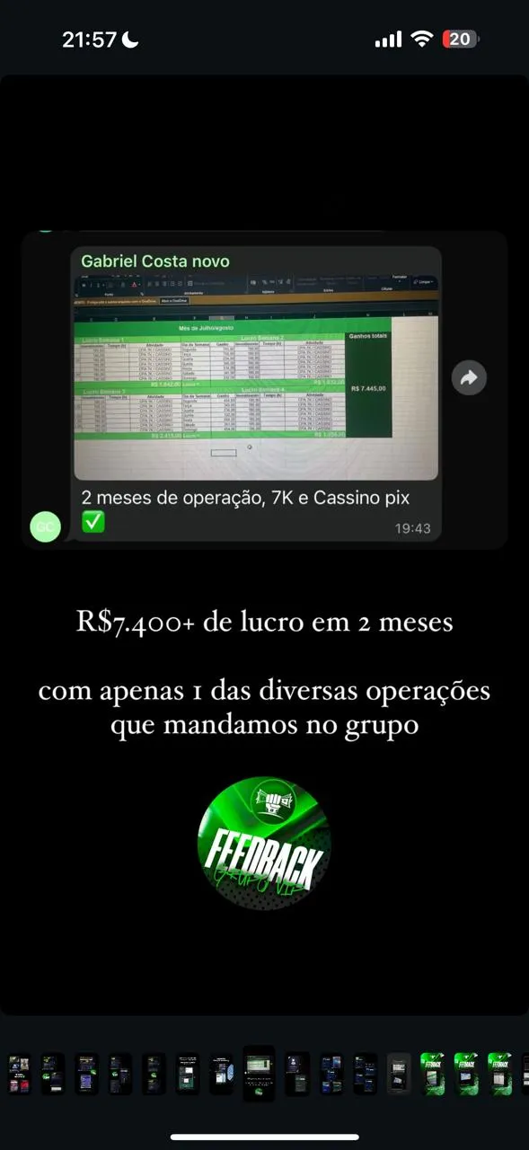 Feedback compartilhado por um membro da comunidade VIP LB GROUP.