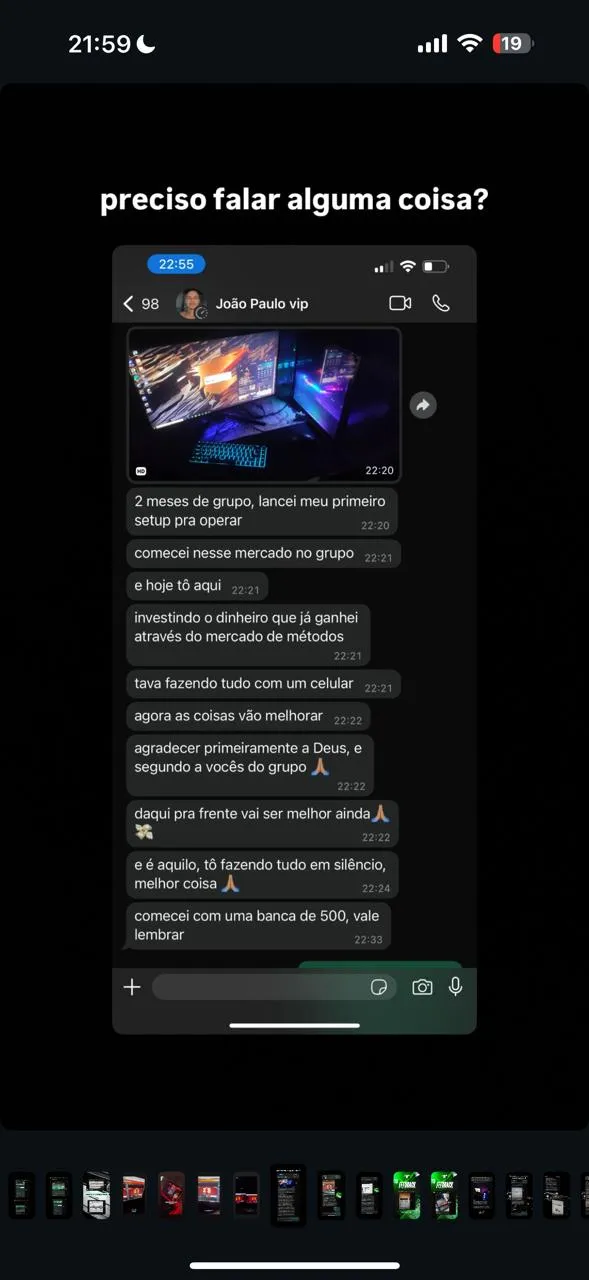Feedback compartilhado por um membro da comunidade VIP LB GROUP.