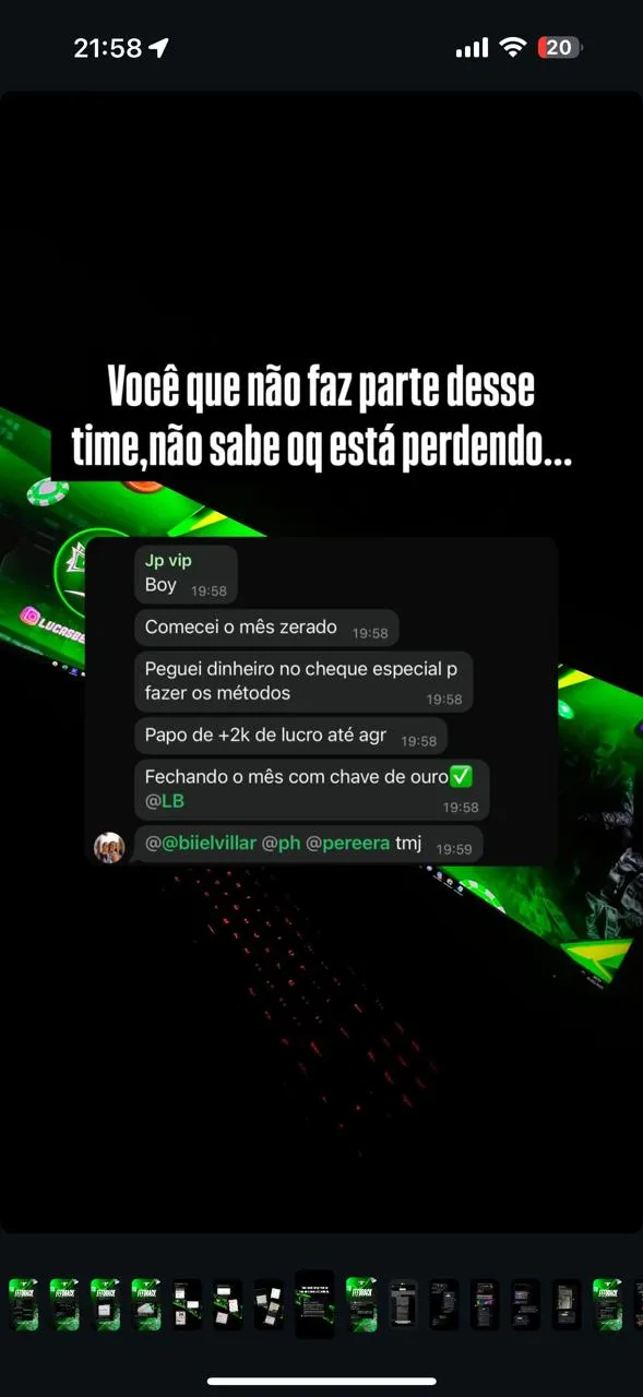 Feedback compartilhado por um membro da comunidade VIP LB GROUP.